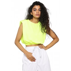 Padded Shoulder Cropped Tee